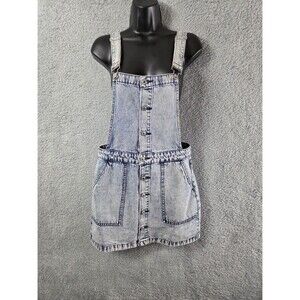 Forever 21 Overalls Womens Denim Skirt Jumper M Jrs Blue Acid / Stone Washed Y2K